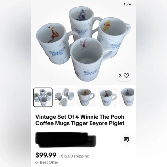 Vintage Winnie the Pooh mugs - Picture 12 of 12